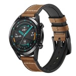 Premium Läderarmband Huawei Watch GT 2 Pro/Watch GT 2 46mm/Watch GT 2e/Watch GT Brun