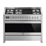 Smeg Opera 120cm Dual Fuel Range Cooker with Electric Griddle - Stainless Steel steel