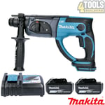 Makita DHR202 18V SDS Plus Rotary Hammer With 2 x 6Ah Batteries & Charger