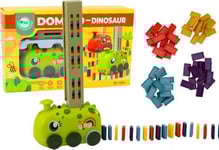Leantoys Gröna Dinosaurier Batteri Stapelbara Färgade Dominobrickor 4 Färger Av Klossar