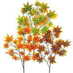68cm Artificial Autumn Maple Leaf Spray - Green and Orange