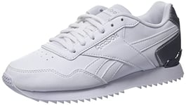 Reebok Women's Royal Glide Ripple Clip Sneakers, White Silver Met White, 6 UK