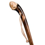 Scorched Walking Stick Natural Root with Leather Strap