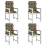 Stolsdynor lågt ryggstöd 4 st melerad taupe 100x50x4 cm tyg