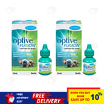 2 X Optive fusion Lubricant Eye Drops 10ml helps maintains hydration on eyes