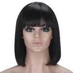 XGP Straight Bob Wig Peruvian Hair Remy Hair Mid-Length Wig Human Hair Wigs For Women Natural Color Full Machine Made Wigs With Bang