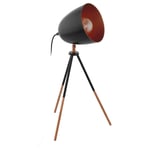 Mini Tripod Table Lamp Desk Light Black & Copper Shade 1 x 60W E27 Bulb