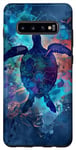 Coque pour Galaxy S10+ Tortue artistique Silhouette Tortue de mer Vie marine