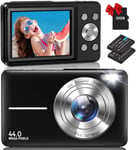 Digital Camera, Vlogging Camera Rechargeable Cameras Black+32G Card 