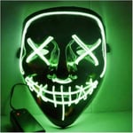 Grön LED Purge Mask - GETEK - Halloween Cosplay - Vuxen - Inomhus