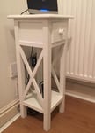 Small Telephone Table Side End Hall Phone Lamp Plant Stand 1 Drawer Storage Unit
