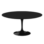 Knoll - Saarinen Round Table - Matbord Ø 152 cm Svart underrede skiva i Svart laminat - Matbord