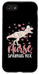 iPhone SE (2020) / 7 / 8 Funny Dinosaur Scrub Nurse Life RN Nursing LPN Floral Mother Case