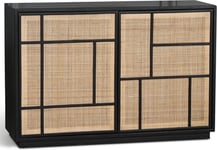 Skånska Möbelhuset Stockholm sideboard i svart med rotting