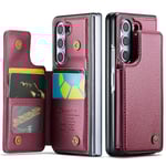 Z Fold 5 Fodral, Plånbok Läder Stativ Stötsäkert Fodral Kompatibel Samsung Galaxy Z Fold 5 Med Med Kortfack & Rfid-blockering