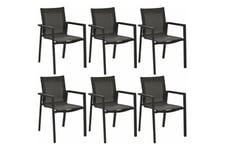 Proloisirs Chaise et fauteuil de jardin Fauteuils moderne en aluminium boston (lot 6) noir