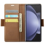 CaseMe Slim Plånboksfodral RFID-skydd Samsung Galaxy Z Fold 5 brun