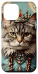 Coque pour iPhone 12 mini Royal Cat Regal Jewelry King Fluffy Cat