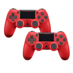 2-pack Handkontroll kompatibel med Playstation 4, Röd