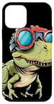 Coque pour iPhone 12 mini Costume de dinosaure amusant avec lunettes de plongée