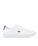 Lacoste Womenss Carnaby Evo Trainers in White Black - Black & Silver Leather - Size UK 8