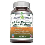 Amazing Formulas Calcium Magnesium Zinc + D3 150 Tabs By Amazing Nutrition
