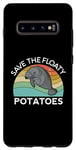 Coque pour Galaxy S10+ Save The Floaty Potatoes Manatee Ocean Sea Chubby Retro Swim