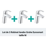 Grohe - Lot de 3 Mitigeurs lavabo Eurosmart taille m - chrome