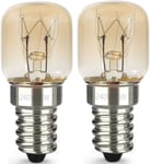 2 x Himalayan Salt Lamp Bulbs 15w E14 Screw in Pygmy Bulbs Fridge Appliance UK