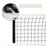 PROGOAL Filet de Volley-Ball de Sport Professionnel de Rechange avec câble Haute résistance et Chevilles de Renfort à Deux Bandes latérales, Filet carré en Maille Robuste de 10,2 cm pour intérieur et