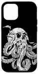 Coque pour iPhone 14 Pro Kraken Cthulhu Mer Monstre Octopus Crâne Horreur Necronomicon