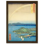 A Fine Evening on the Coast, Tsushima Province Tsushima Province Utagawa Hiroshige Japan Woodblock Artwork Framed Wall Art Print A4