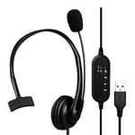 Ardentity USB Headset Microphone, Phone Wireless Headset Noise Cancelling Mic, Lightweight Business Headset for Home Office Business Call Center Computer Phone