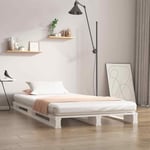 vidaXL Pallet Bed White 90x190 cm Single Solid Wood Pine
