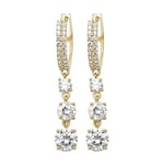 James Moore TH ER1111 9k Yellow Gold Cubic Zirconia Drop Jewellery