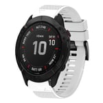 For Garmin Fenix 6X Sapphire 26mm Quick Release Silicone Watch Band(White)