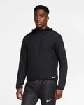 Nike Aerolayer Repel Down Fill Hooded Insulated Running Jacket Black Size Medium