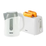 2 Slice Toaster & Illuminating Electric Kettle Combo Set 1.7L Cordless Jug White