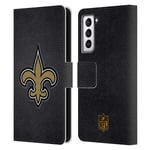 Head Case Designs Officially Licensed NFL Football New Orleans Saints Logo Leather Book Wallet Case Cover Compatible With Samsung Galaxy S21 5G
