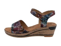 Romika Femme 74r0172002 Sandale, Noir/Multicolore, 40 EU
