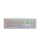 CHERRY MX 2.0S, Wired Gaming Keyboard with RGB Lighting, EU Layout (QWERTY), Designed in Germany, Original MX BROWN Switches, White