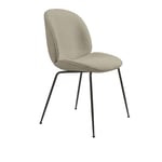 Gubi - Beetle Dining Chair Conic Base Black - Fully Upholstered Light Bouclé 008 - Svart - Matstolar - Metall/Textilmaterial