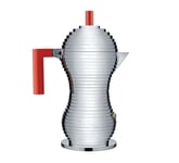 Alessi Pulcina Espresso Coffee Moka Pot - Red / Aluminium