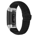 Vävd Nylonarmband Fitbit Charge 3/4 Svart