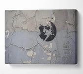 Simple street art on eroded wall Canvas Print Wall Art - Small 14 x 20 Inches