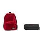 EASTPAK OUT OF OFFICE Backpack, 27 L - Sailor Red (Red) OVAL SINGLE Pencil Case, 5 x 22 x 9 cm - Black (Black)