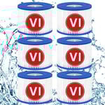 6-pack filterpatroner av typ VI för spabad, filterpatroner för poolfilter, ersättning för Coleman SaluSpa, Bestway, Lay-Z-Spa
