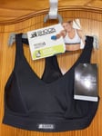 Shock Absorber Sports Bra Uk Size 32 A New Tags Black Run High Impact Running