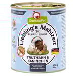 Ekonomipack: GranataPet Liebling's Mahlzeit  12 x 800 g - Junior Kalkon & kanin med potatis, palsternacka & laxolja