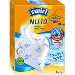 Melitta Swirl Aspirateur Nu10 MicroPor Plus, 4 sacs + 1 Airfilter, Blanc